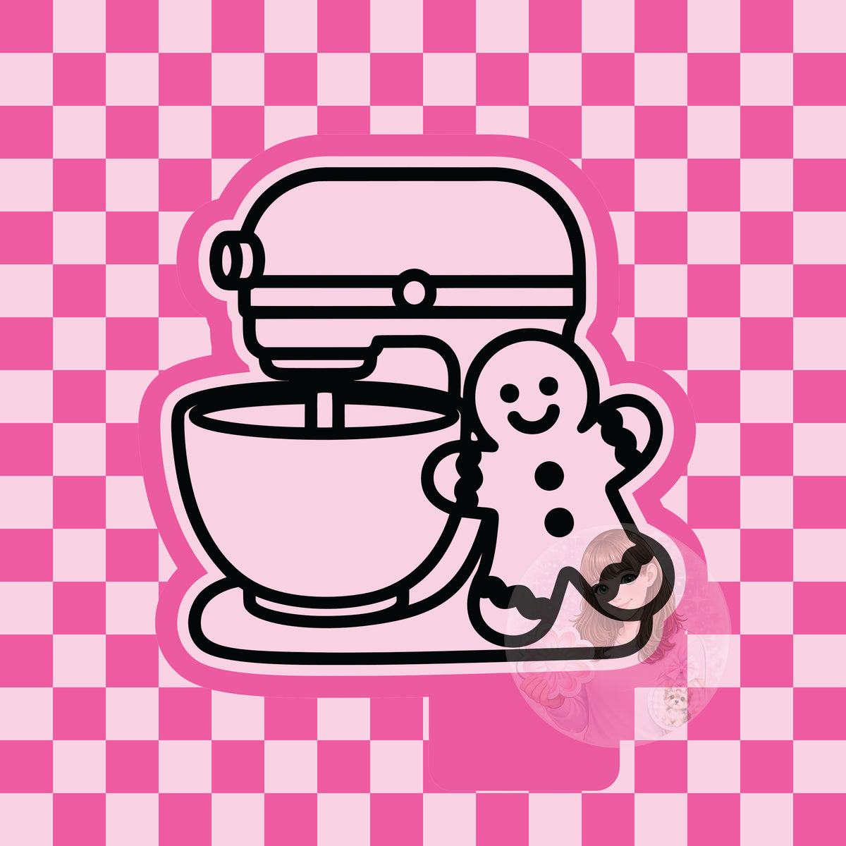 Gingerbread man mixer silicone freshie mold