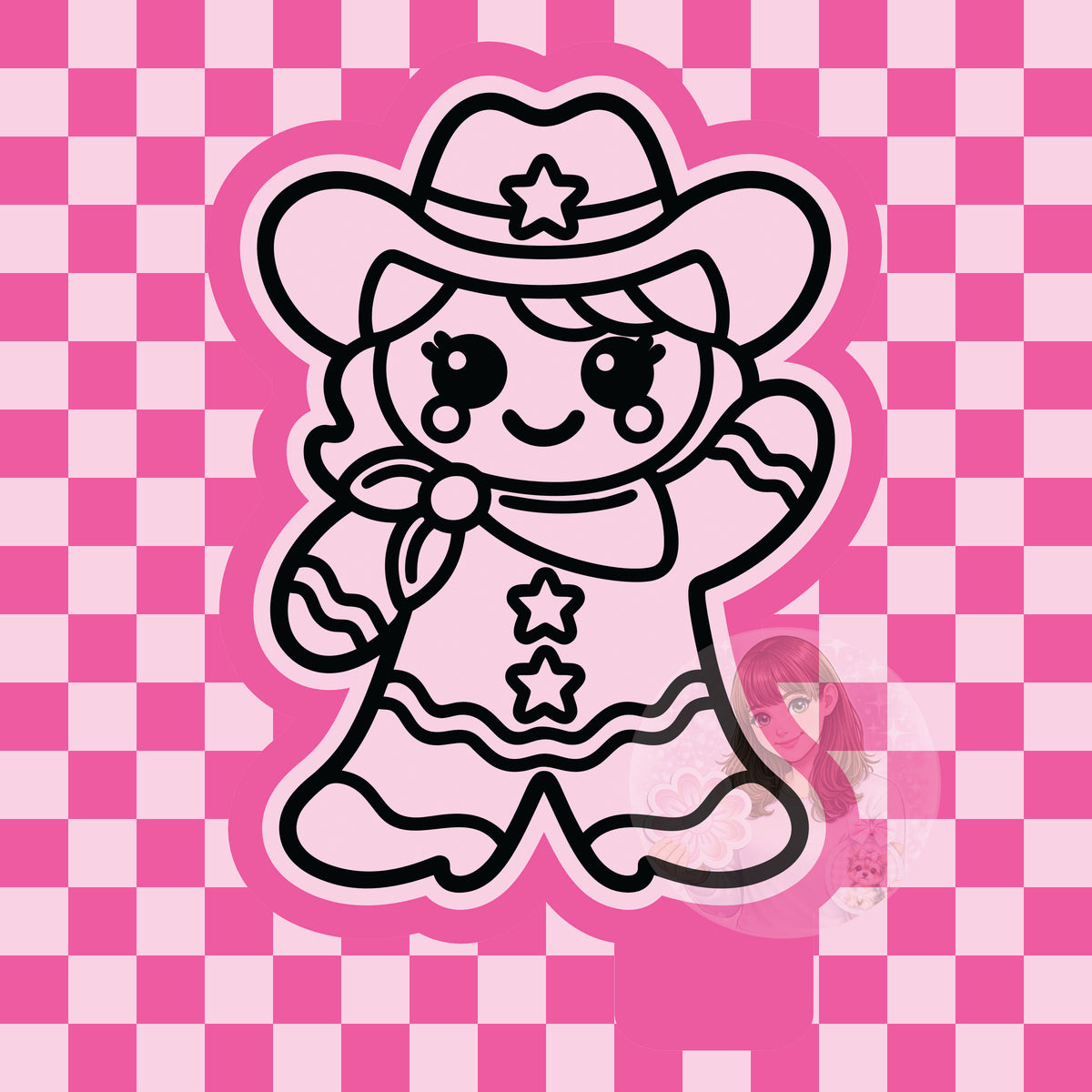Cowgirl gingerbread silicone mold