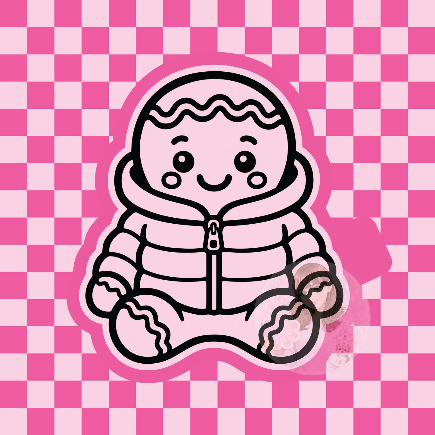 Gingerbread man with puffer jacket silicone freshie mold