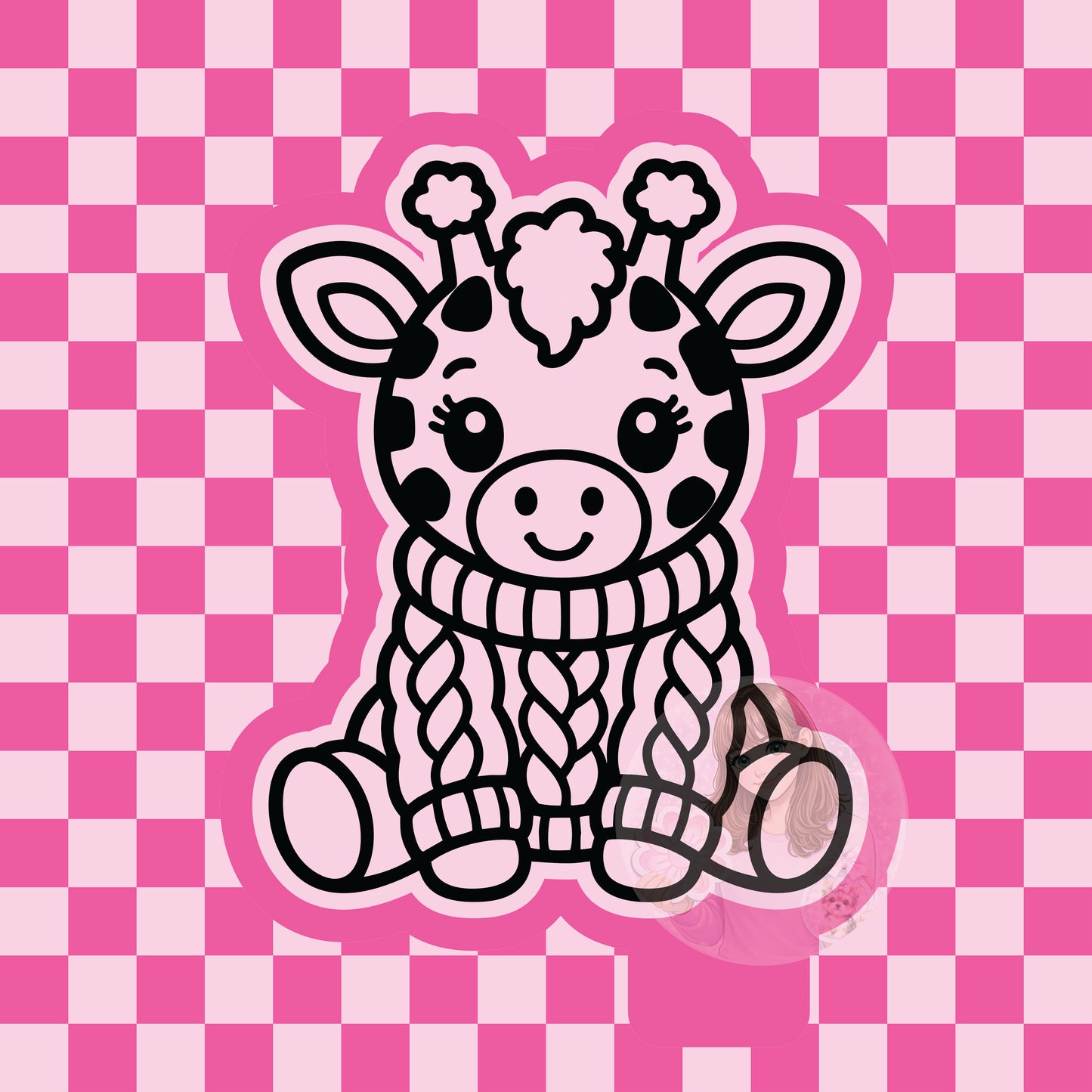 Giraffe in knitted sweater silicone freshie mold