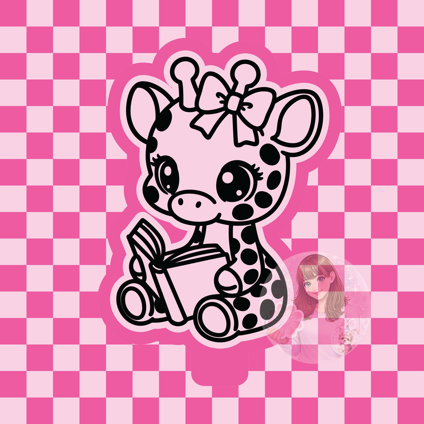 Giraffe reading silicone freshie mold