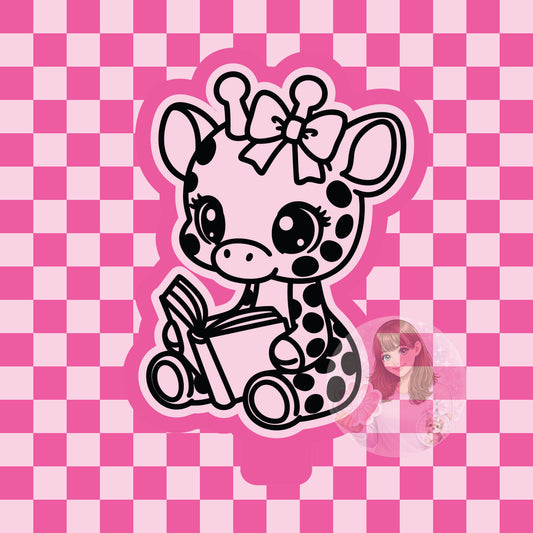 Giraffe reading silicone freshie mold