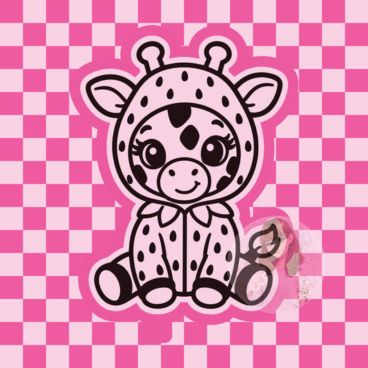 Giraffe in strawberry costume silicone freshie mold