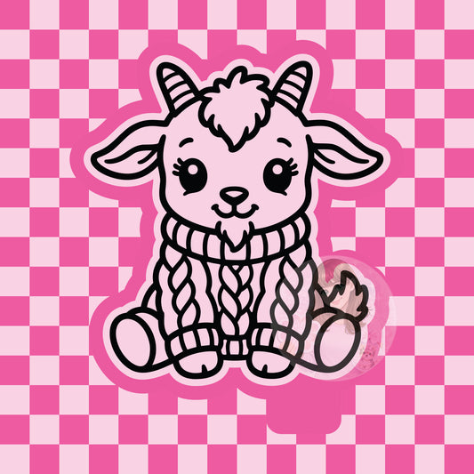 Goat in knitted sweater silicone freshie mold