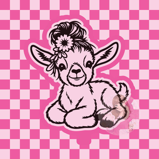 Goat with bun and flowers silicone freshie mold