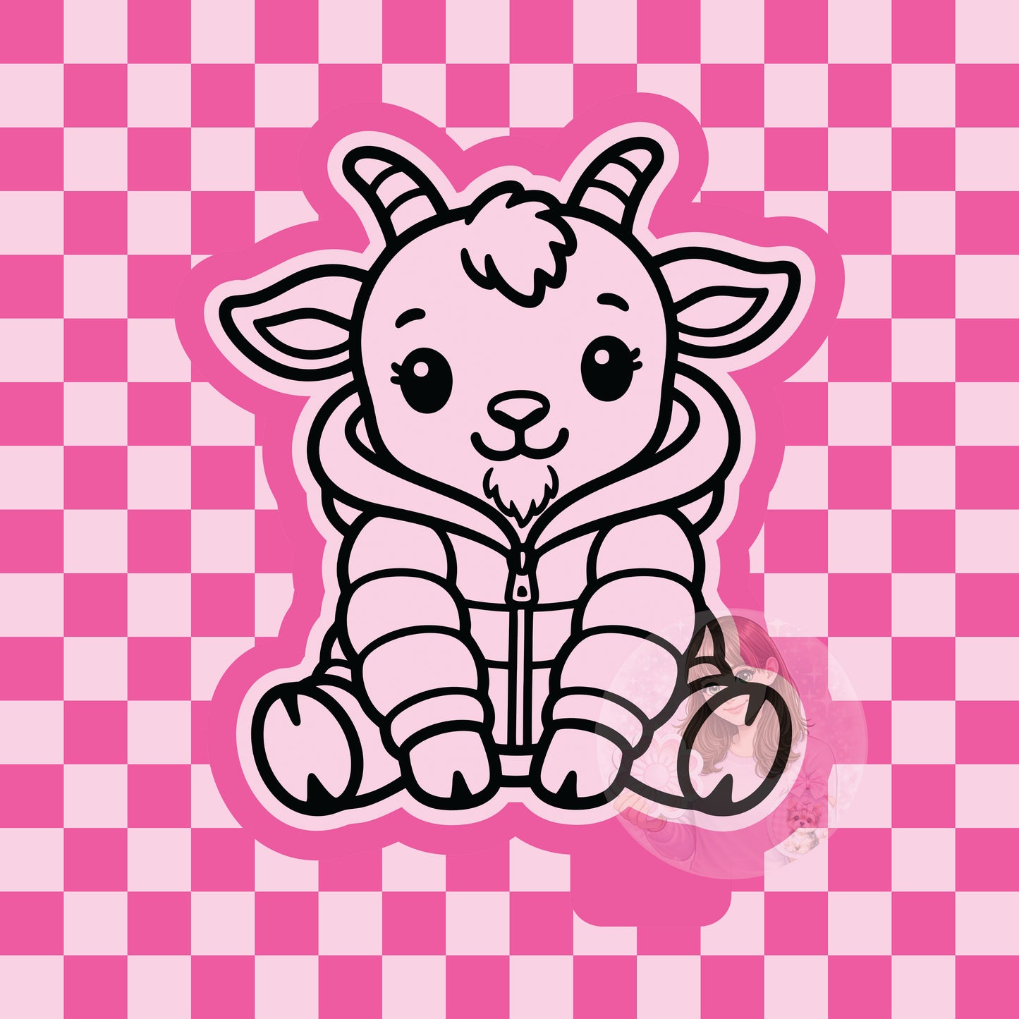 Goat with puffer jacket silicone freshie mold