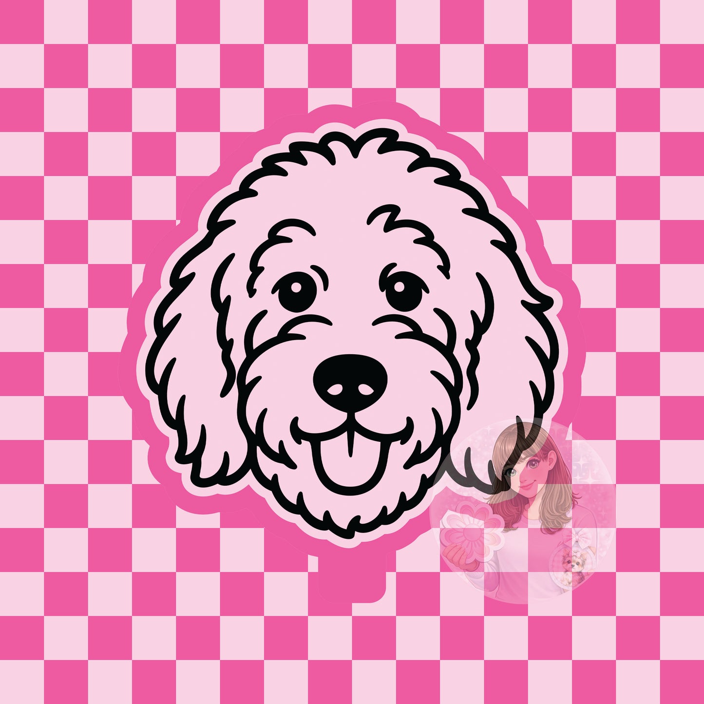 Goldendoodle dog head silicone freshie mold