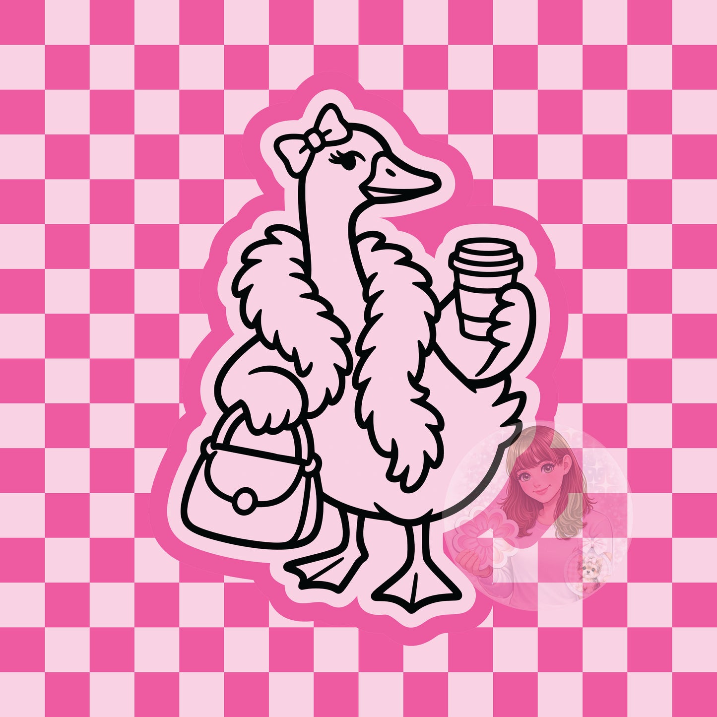 Goose with boa silicone freshie mold