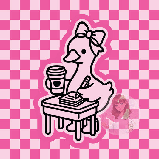 Goose at desk silicone freshie mold