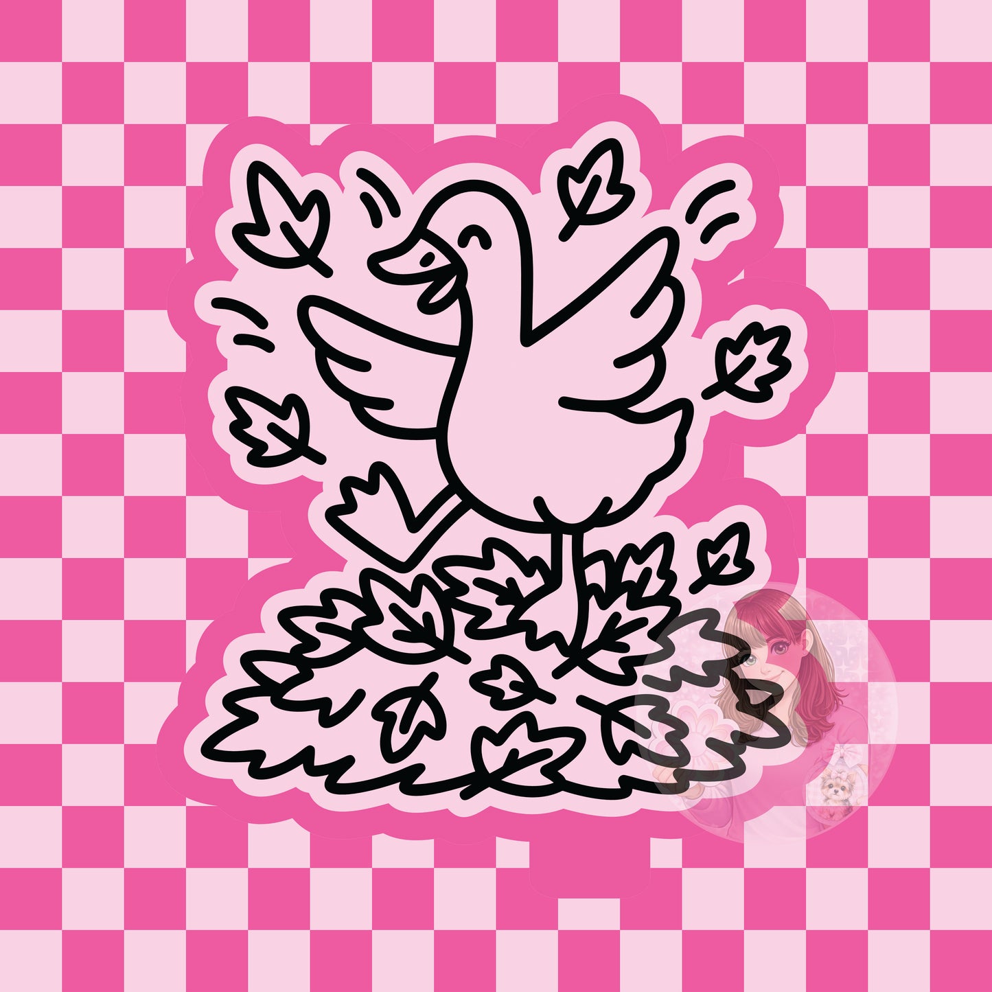 Goose jumping in leaves silicone freshie mold