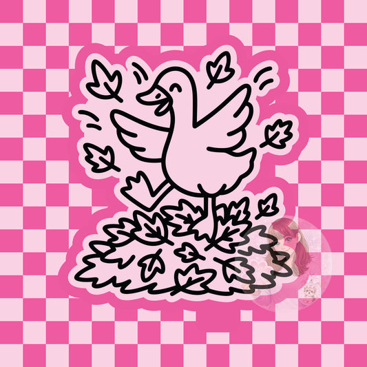 Goose jumping in leaves silicone freshie mold