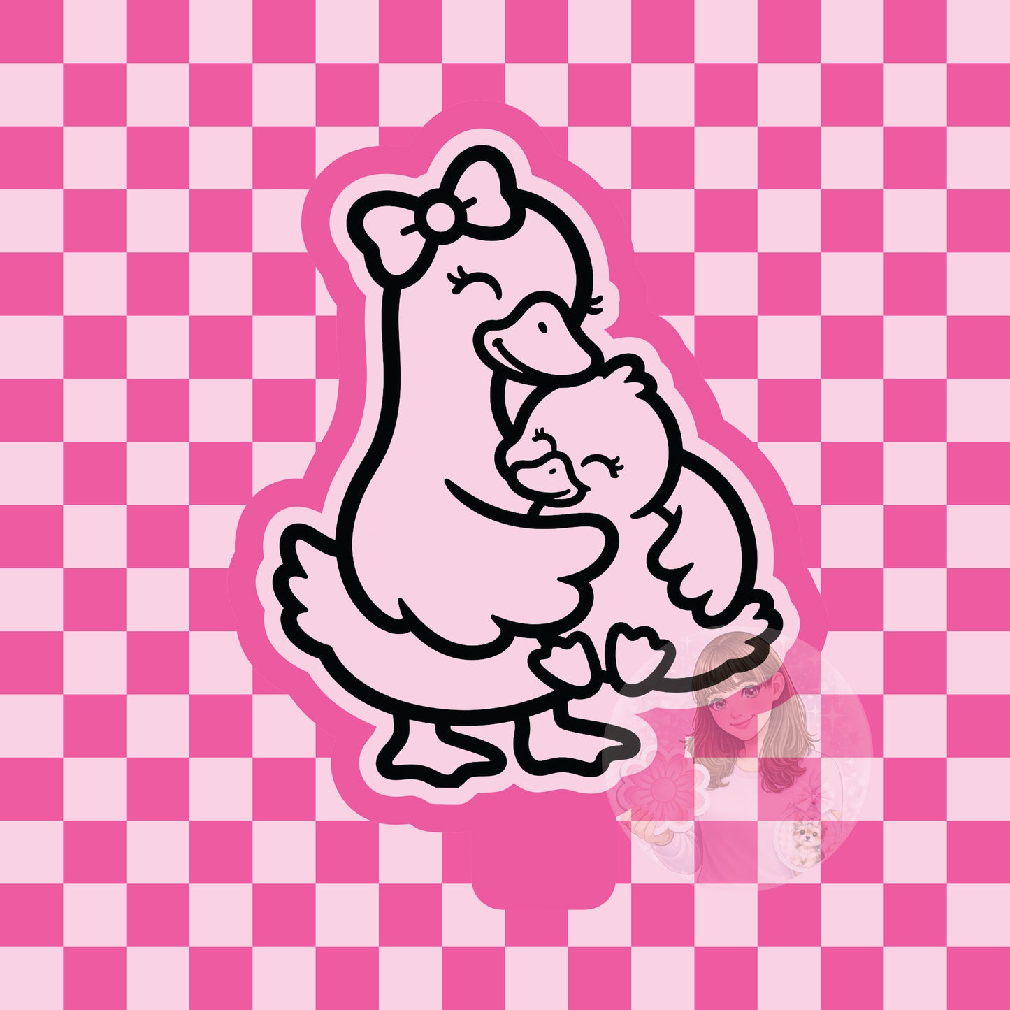 Goose hugging baby goose silicone freshie mold
