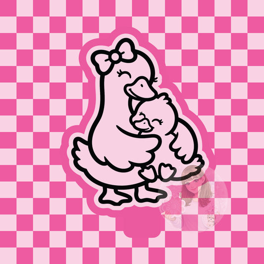 Goose hugging baby goose silicone freshie mold