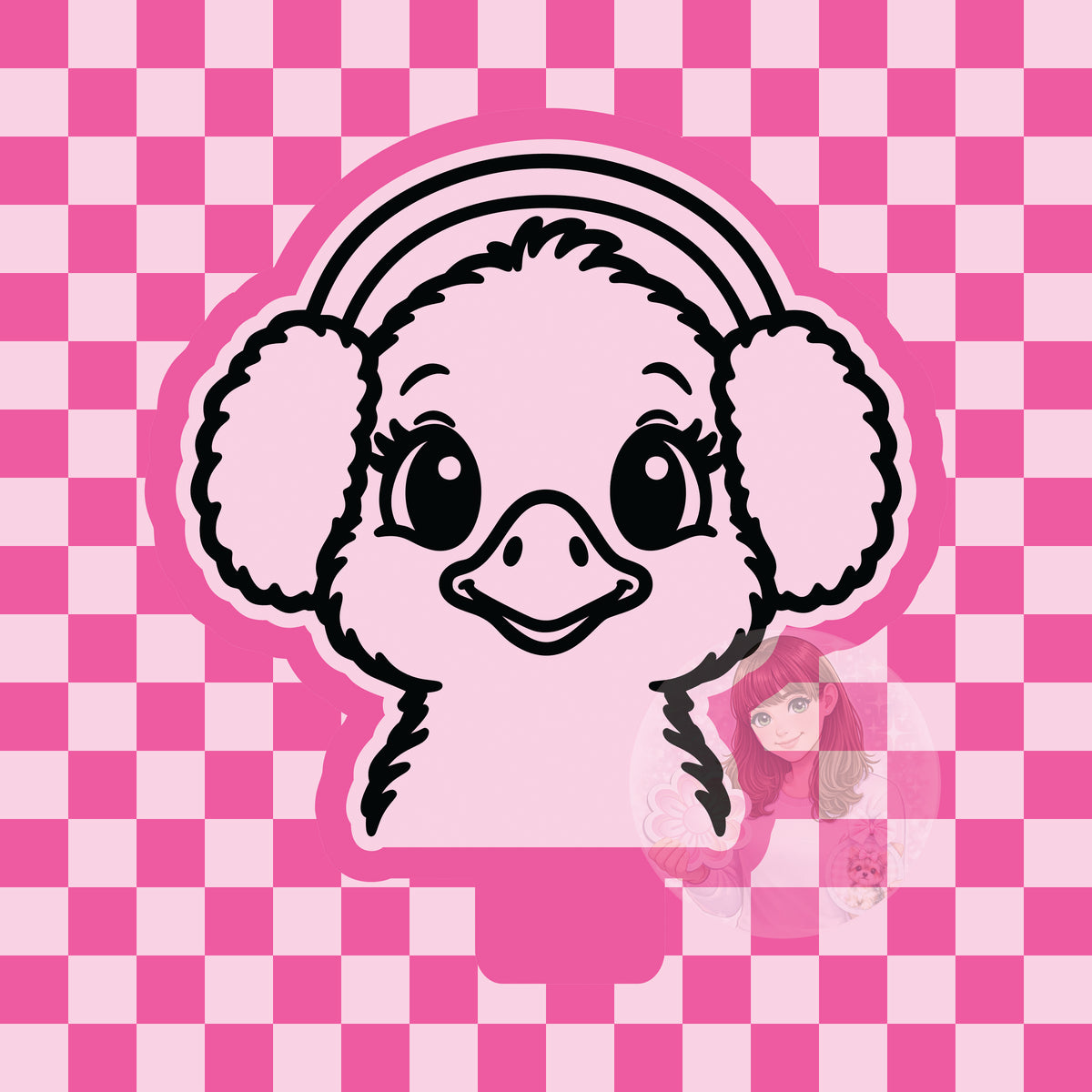 Goose with earmuffs silicone mold