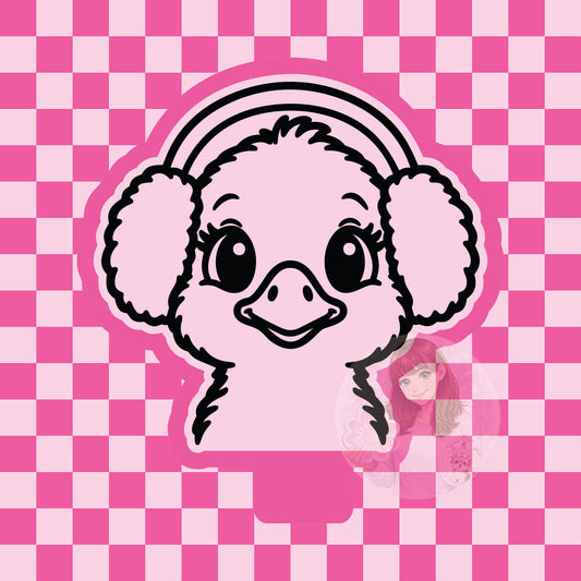 Goose with earmuffs silicone mold