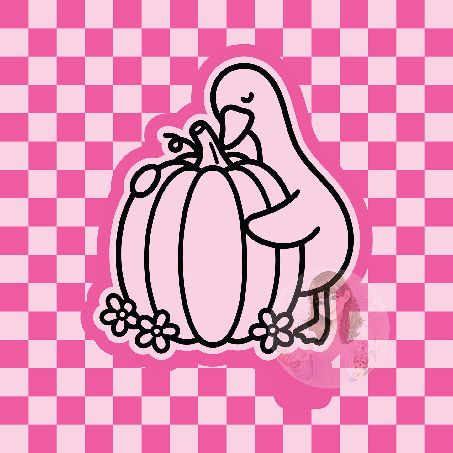 Goose hugging pumpkin silicone freshie mold