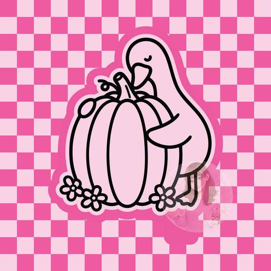 Goose hugging pumpkin silicone freshie mold