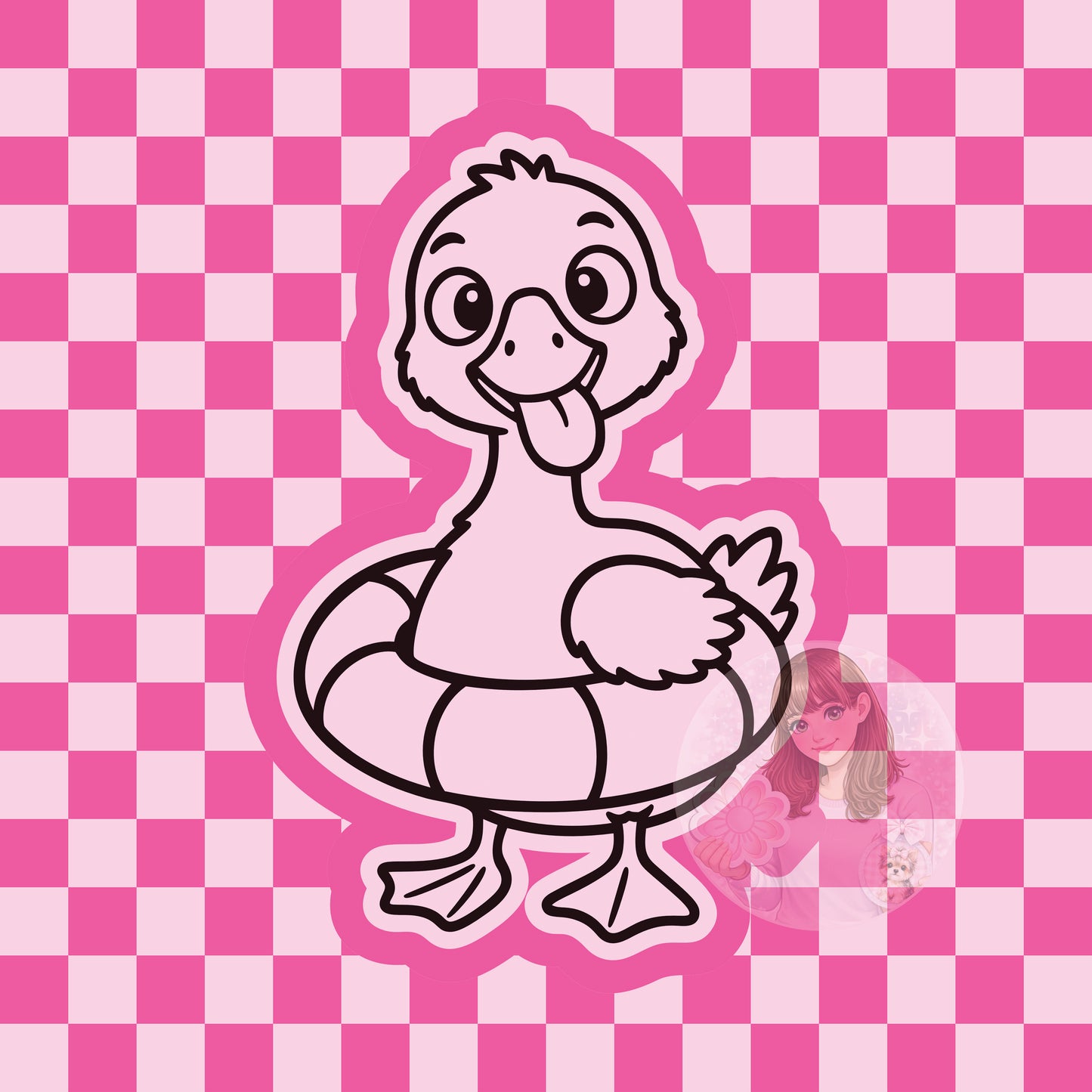 Silly face pool goose silicone freshie mold