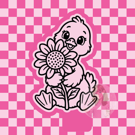 Goose holding sunflower silicone freshie mold