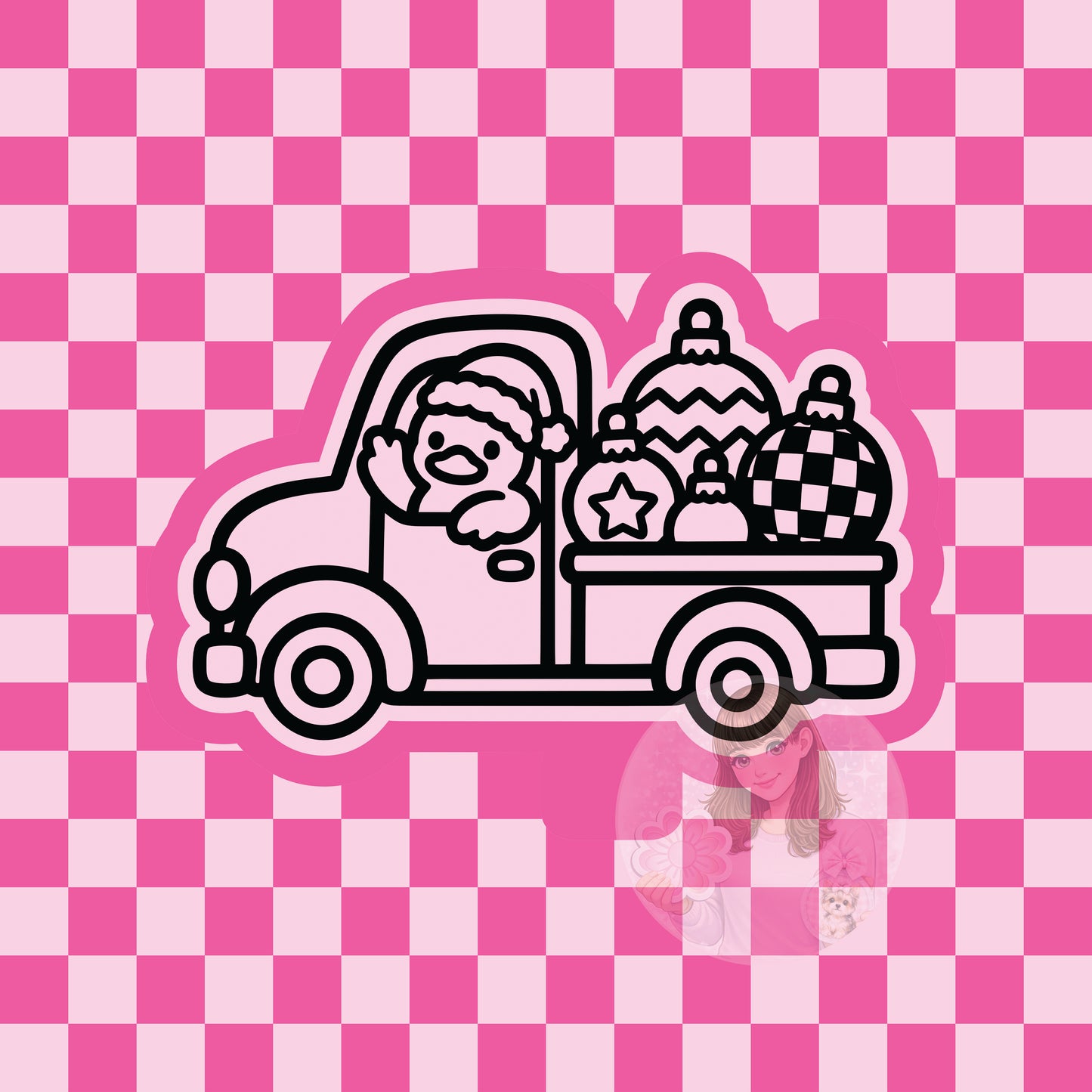 Goose pickup truck with ornaments silicone freshie mold