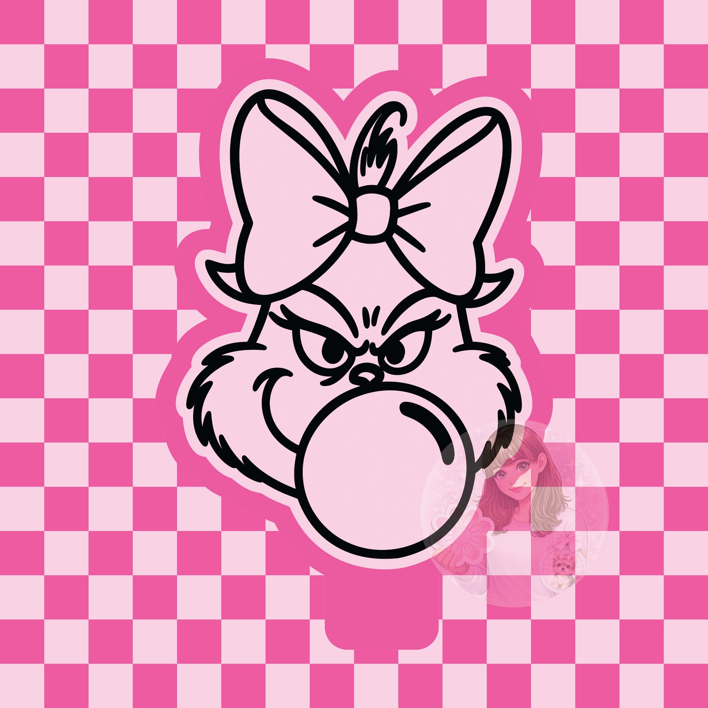 Grinchy girl with bubblegum silicone freshie mold