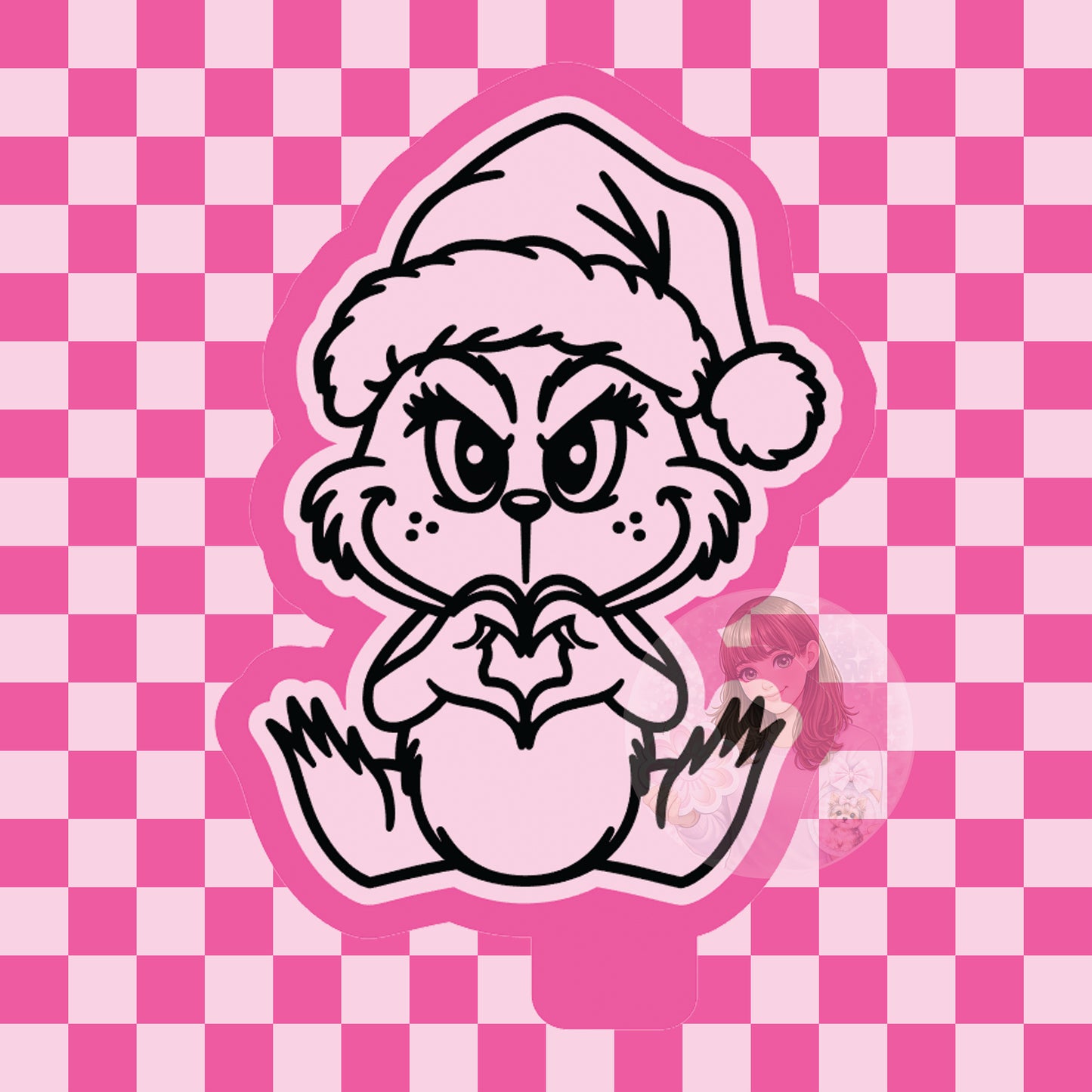 Grinch heart hands silicone freshie mold