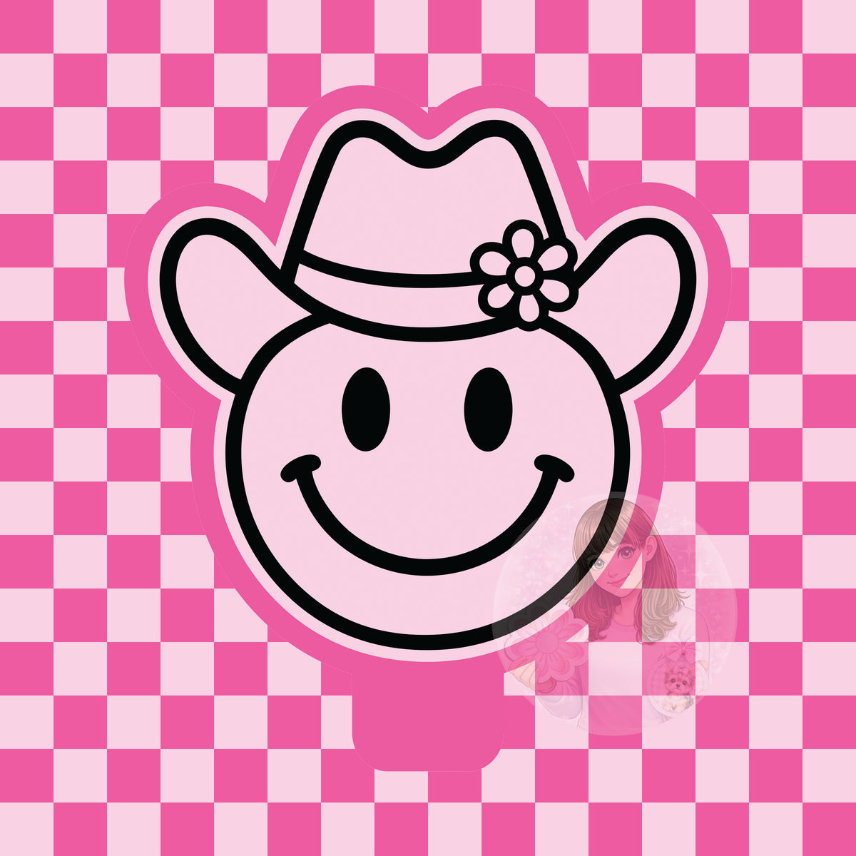 Smile face with cowboy hat silicone freshie mold