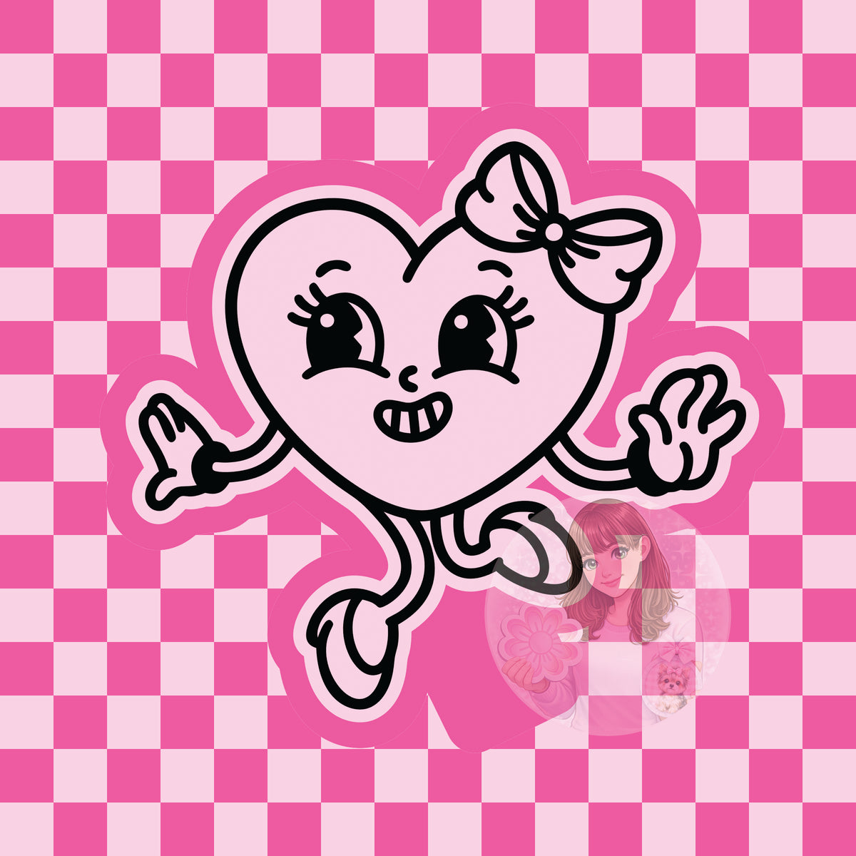 Heart girl silicone freshie mold