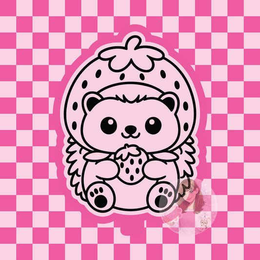 Hedgehog in strawberry costume silicone freshie mold