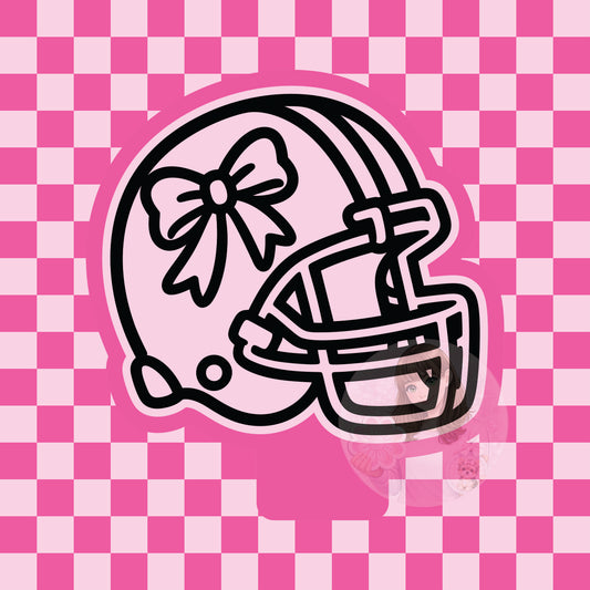 Football helmet with bow silicone freshie mold