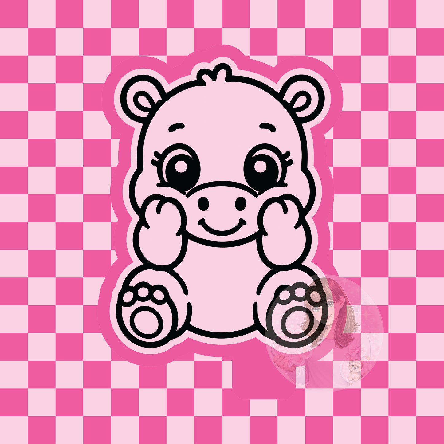Cutesy hippo silicone freshie mold