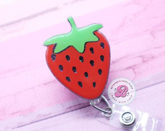 Strawberry badge reel