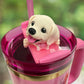 Yellow lab 3D cup topper
