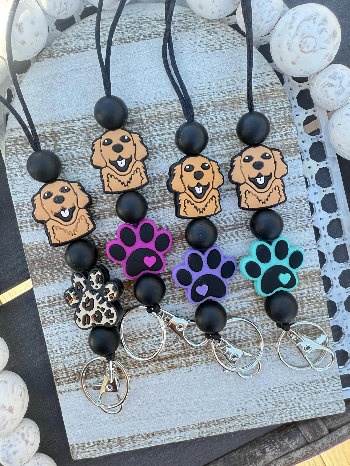 Dog beaded lanyard