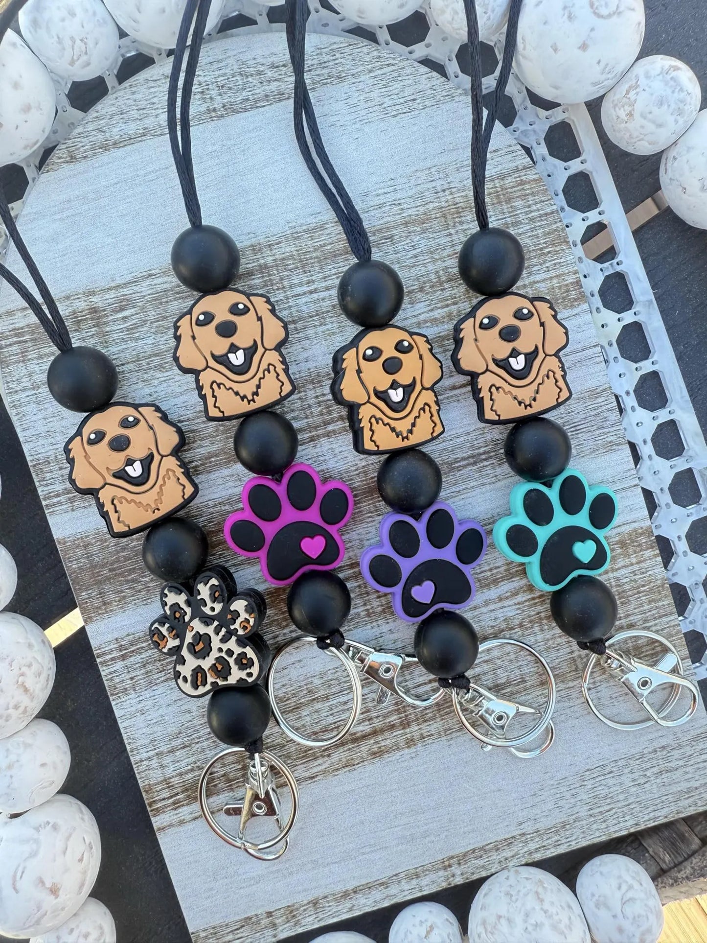 Dog beaded lanyard