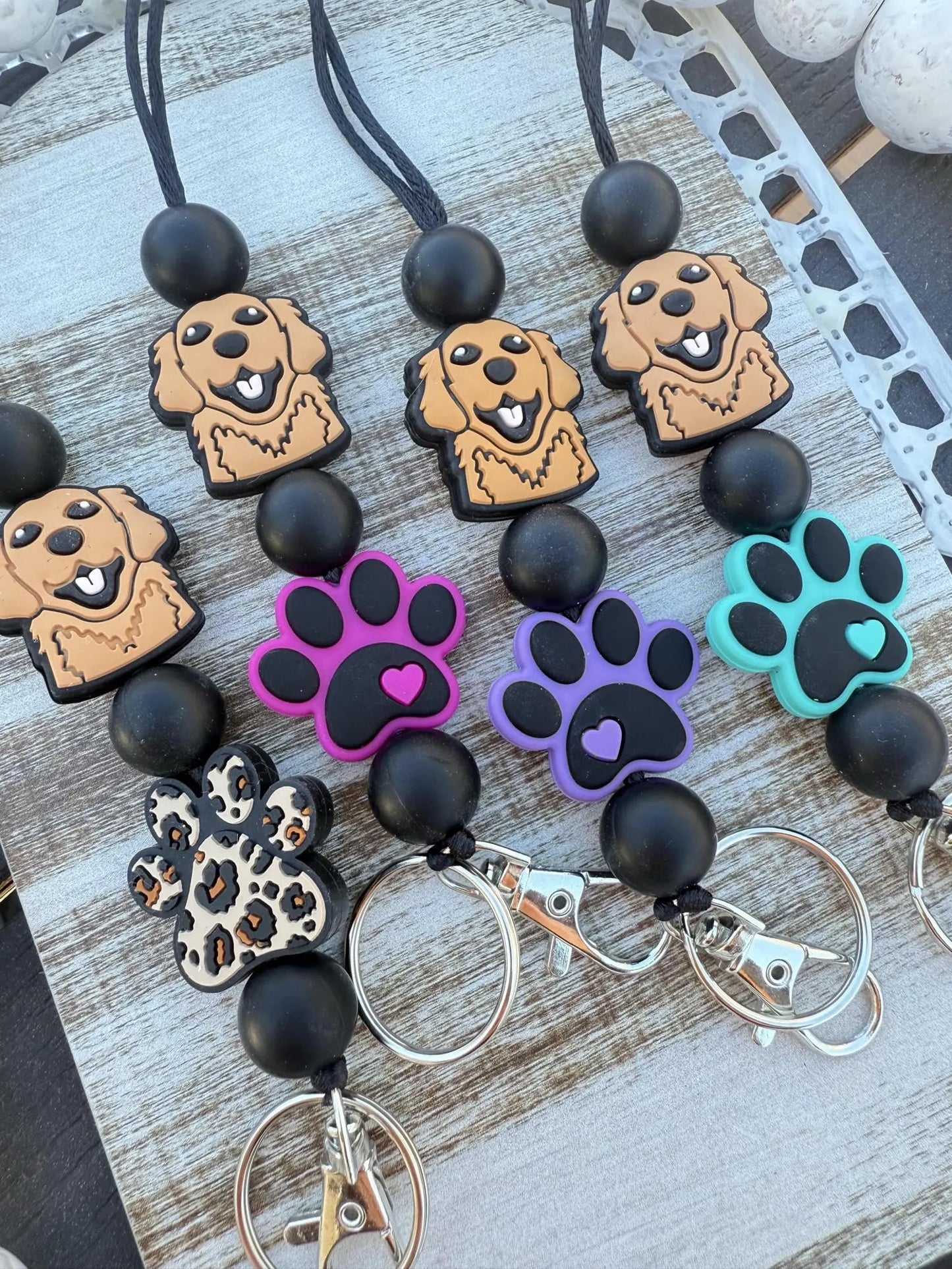 Dog beaded lanyard