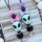 Alien teacher beaded lanyard