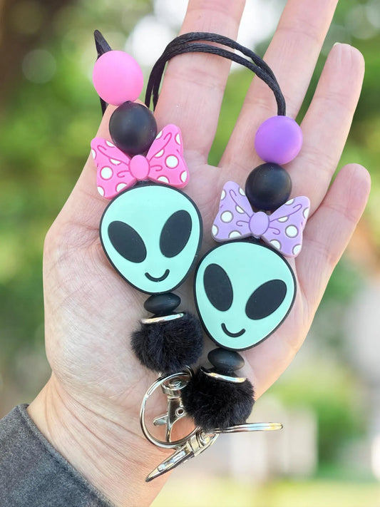 Alien teacher beaded lanyard