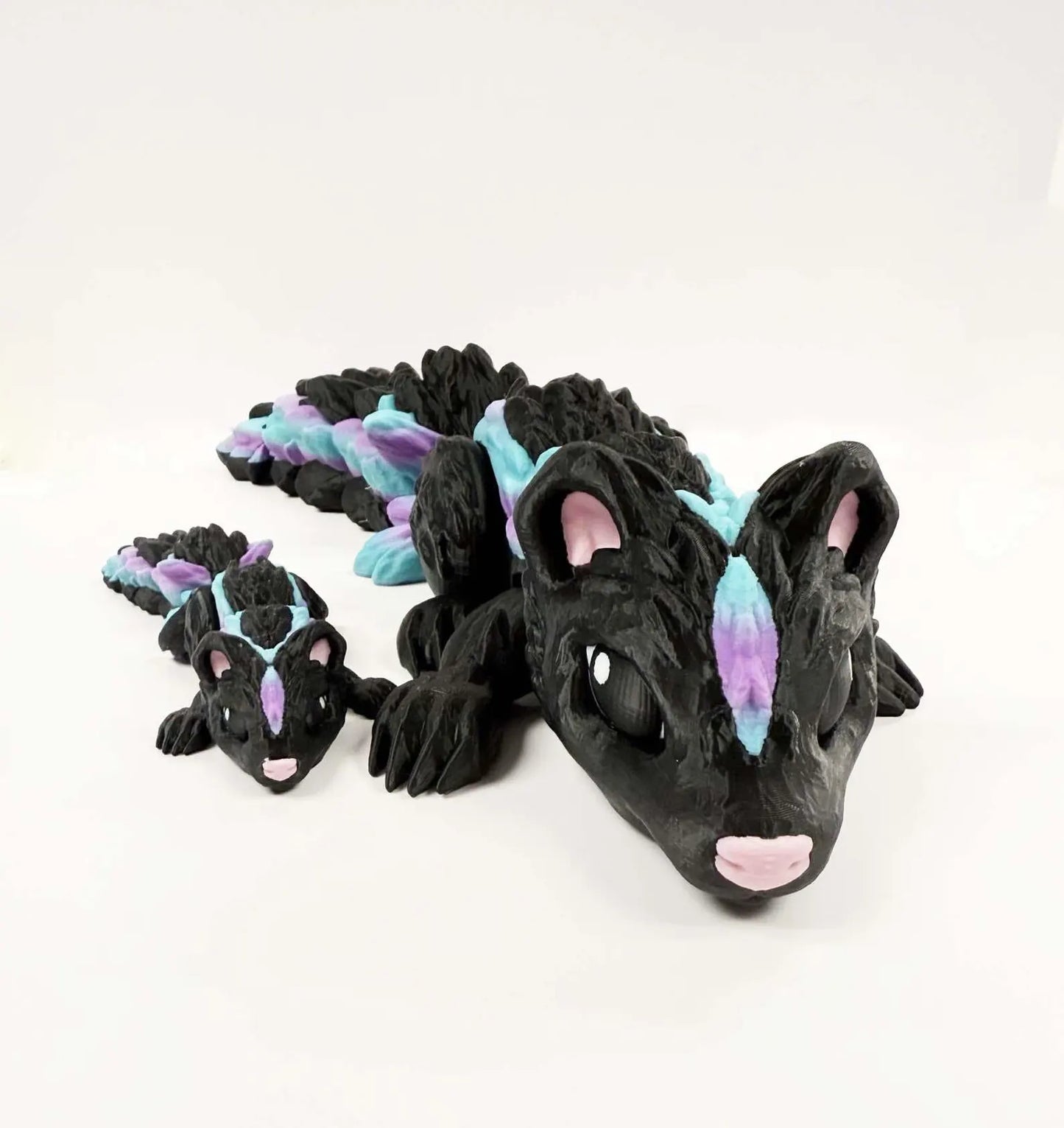 Colorful skunk articulated 3D figurine
