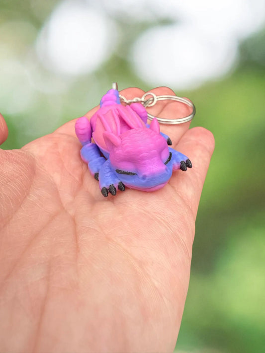Sleepy dragon keychain