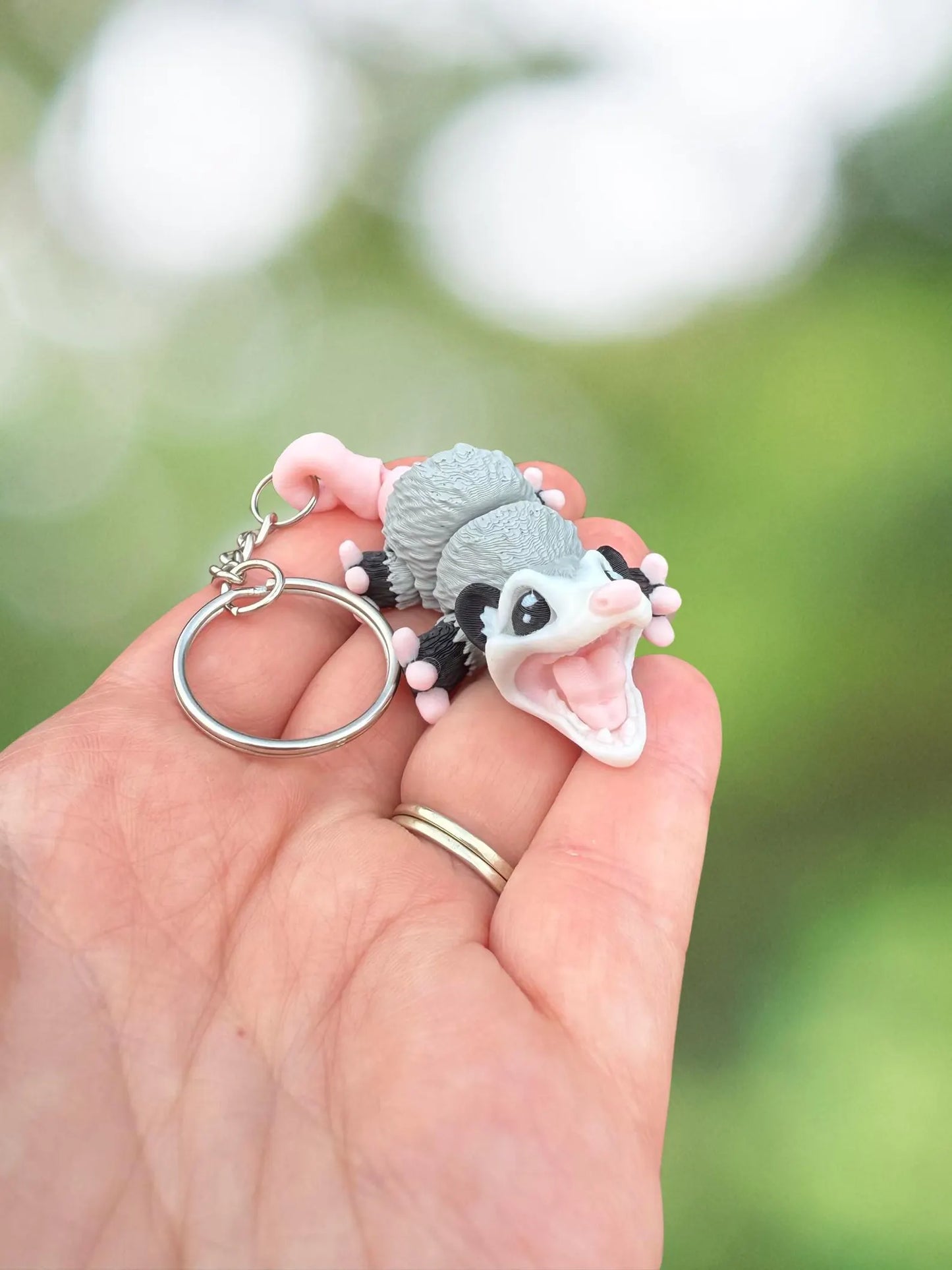 Opossum keychain