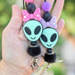 Alien teacher beaded lanyard
