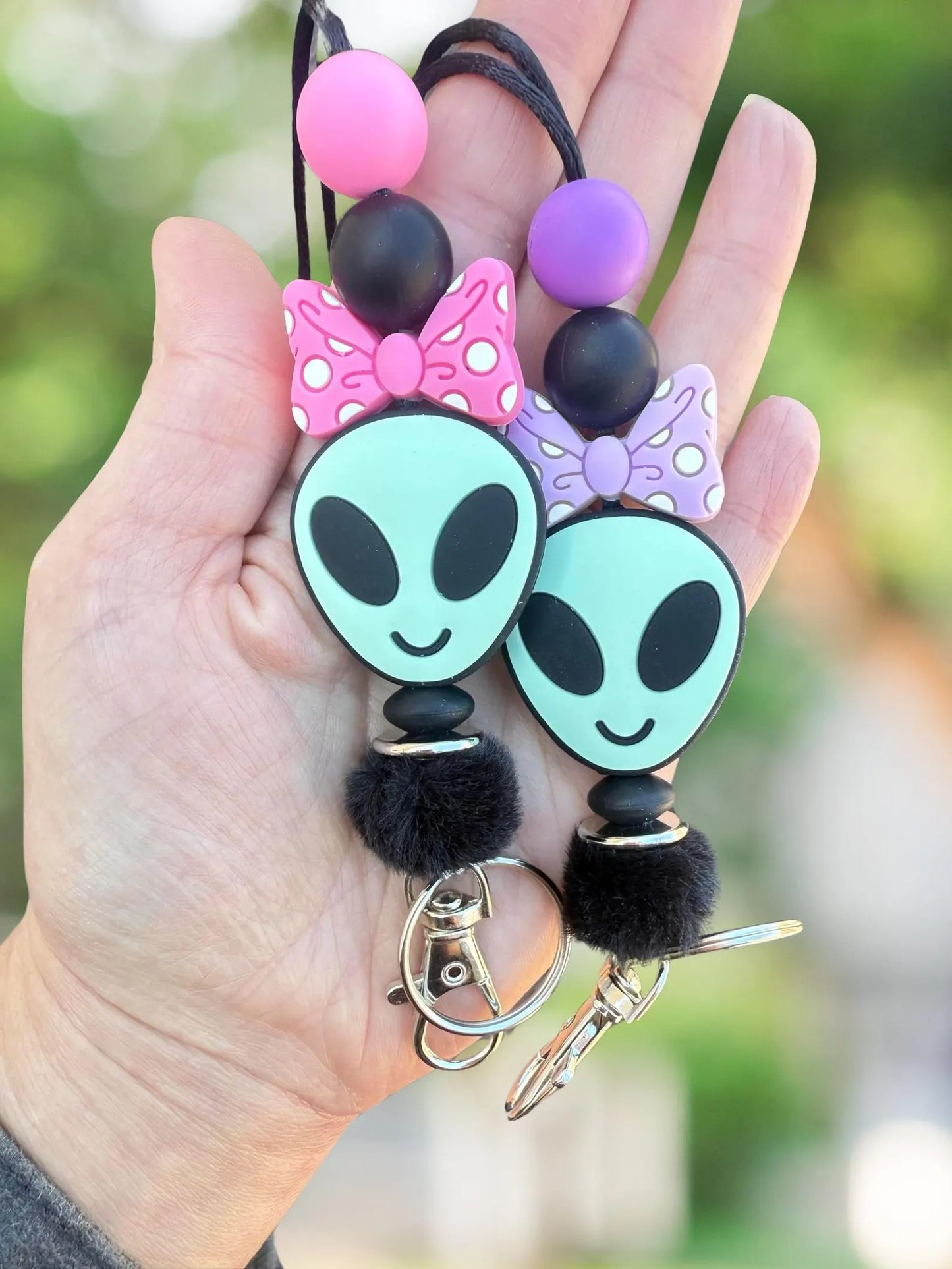 Alien teacher beaded lanyard