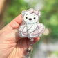 Polar bear in tutu retractable badge reel