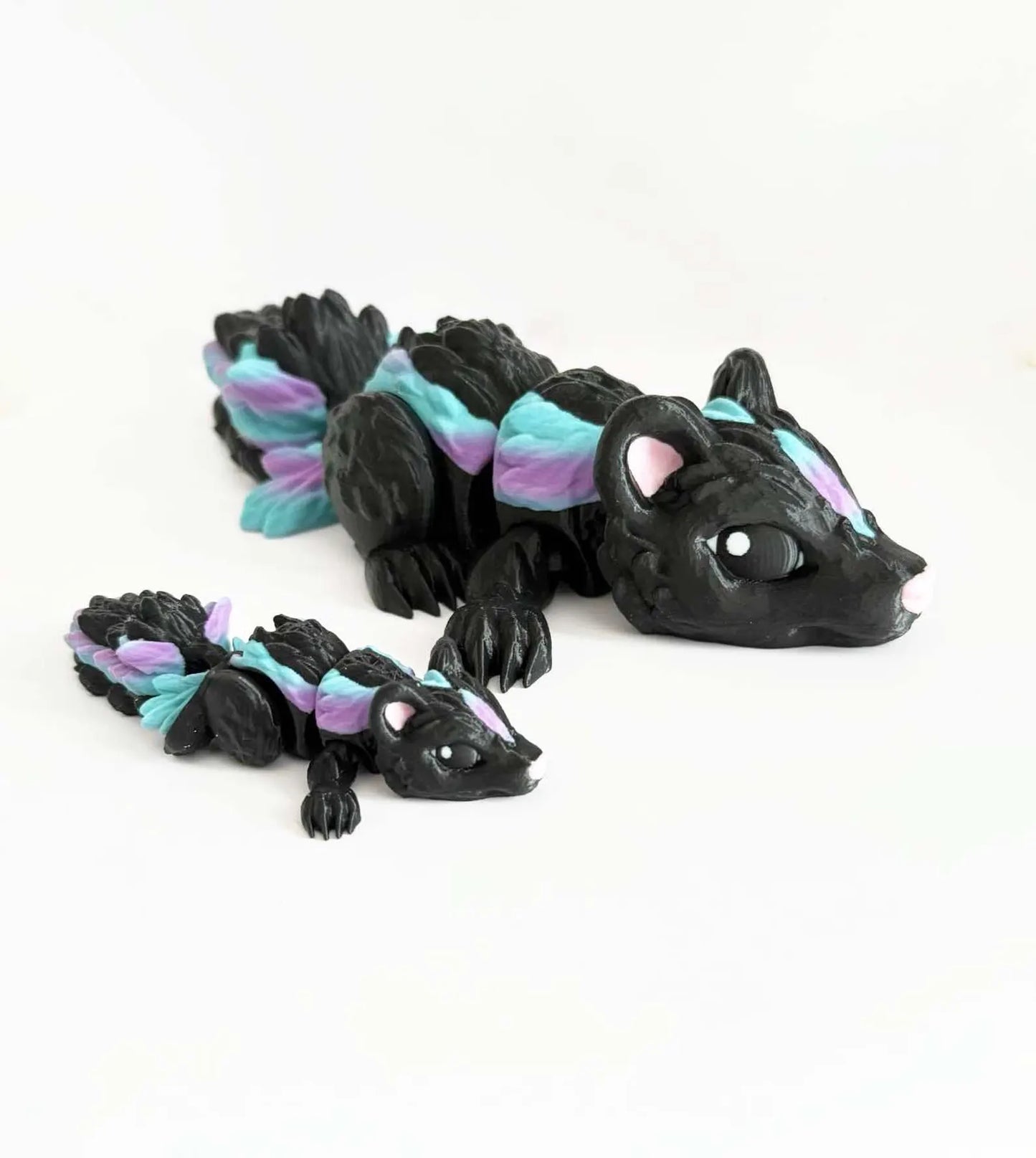 Colorful skunk articulated 3D figurine