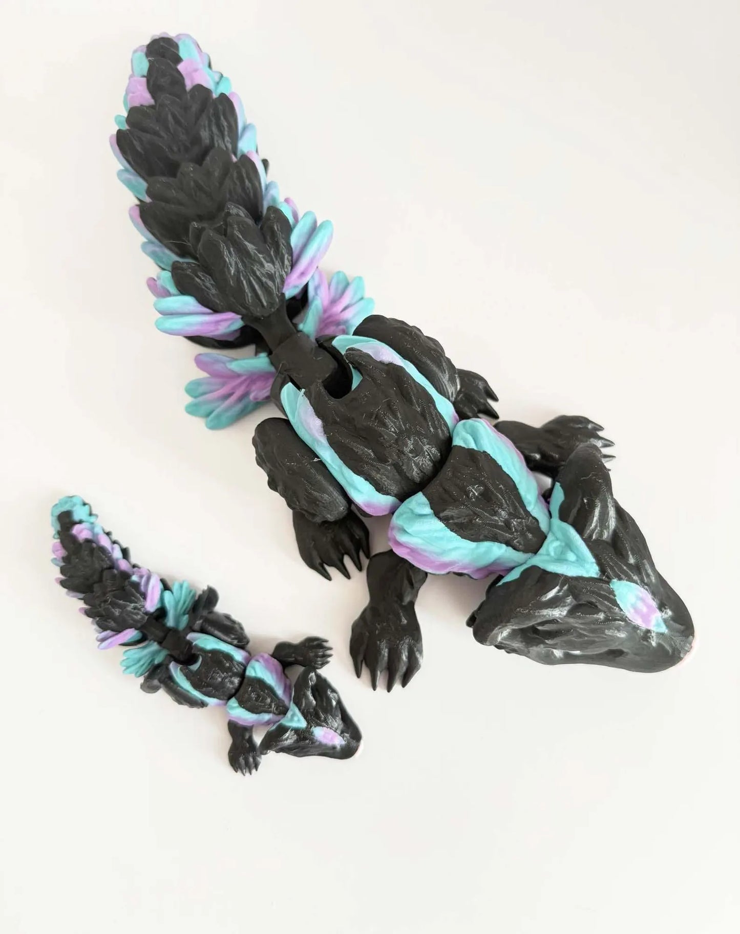 Colorful skunk articulated 3D figurine