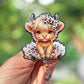 Leopard tutu cow retractable badge reel