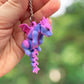 Pink and purple dragon keychain