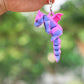 Pink and purple dragon keychain