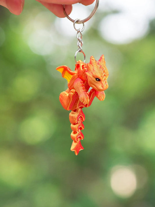 Orange dragon keychain
